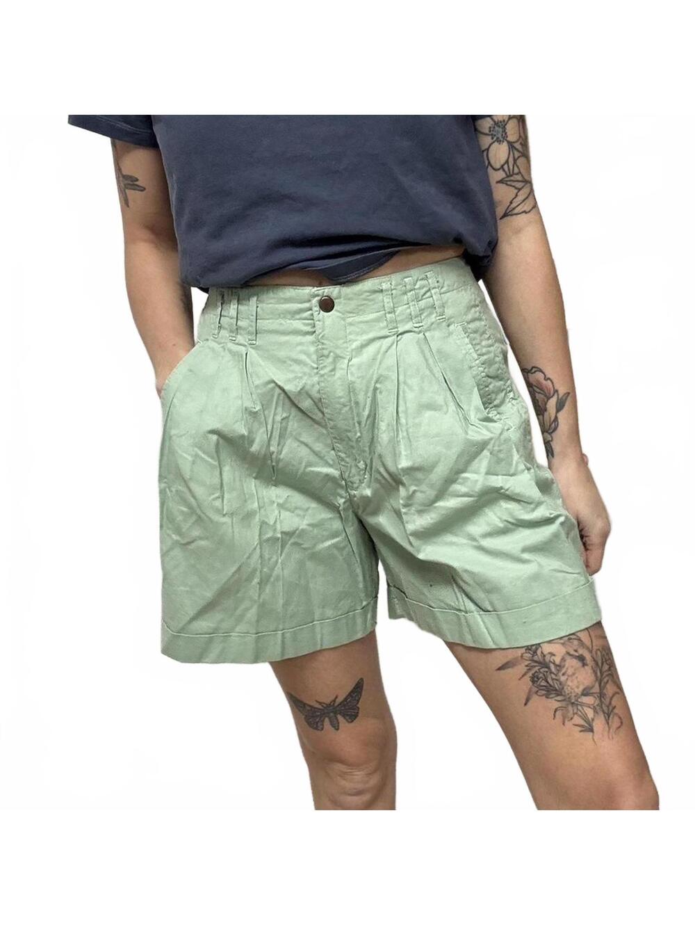 Light Green High Waisted Shorts.